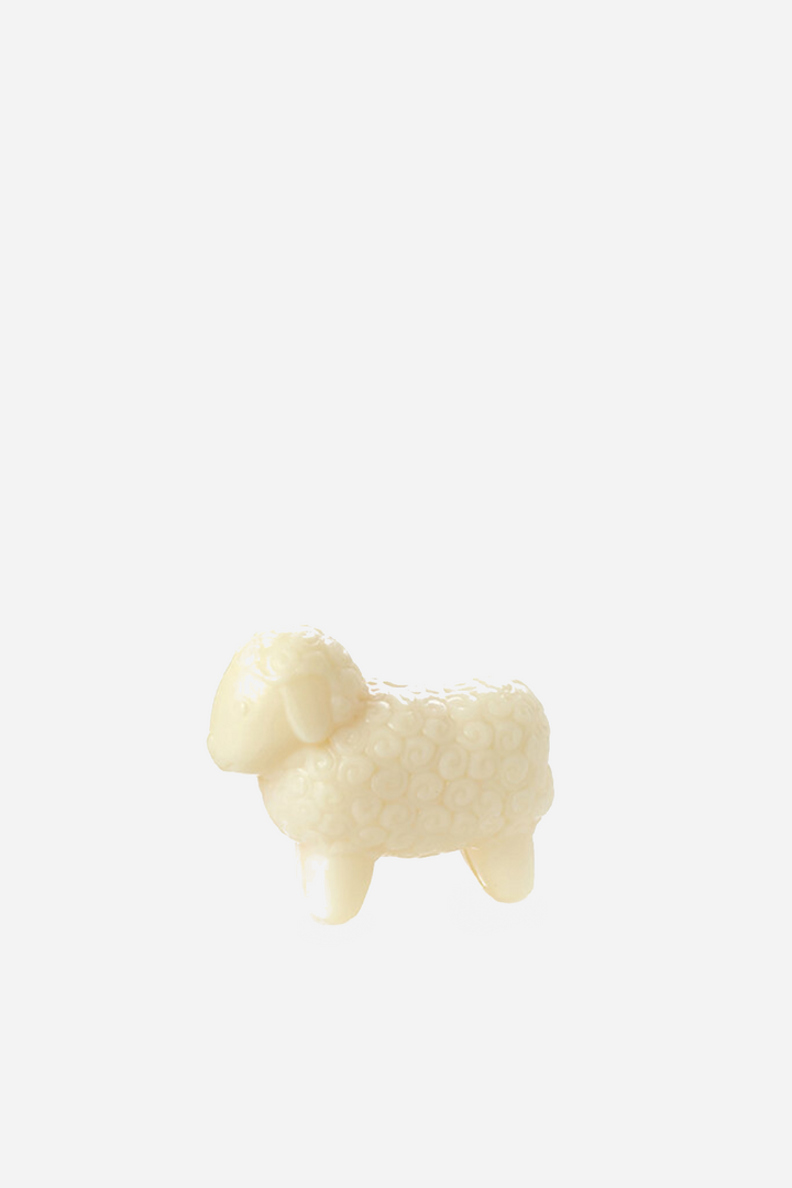 sheep shaped soap made with sheeps milk