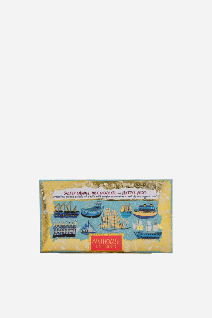 Ship Ahoy, Salted Caramel Milk Chocolate with Pretzel Pieces