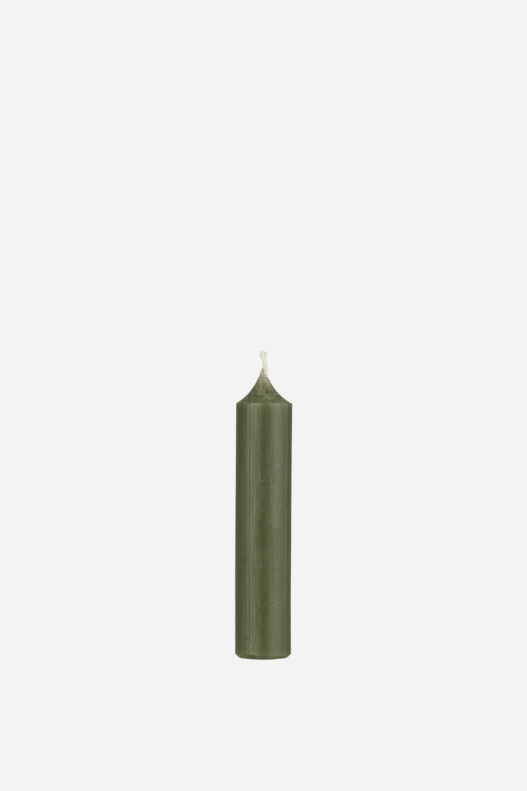 Short Rustic Dinner Candle Dia:2.2 H:11 / Forest Green