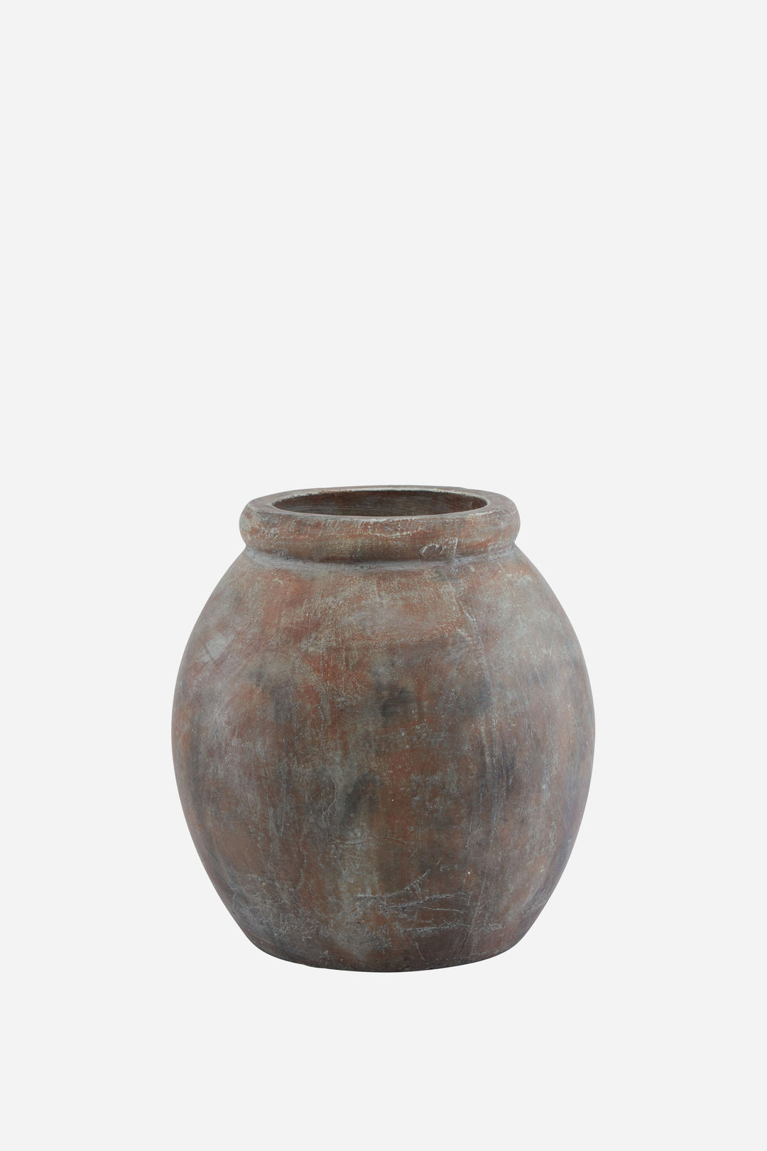 brown terracotta pot on a white background