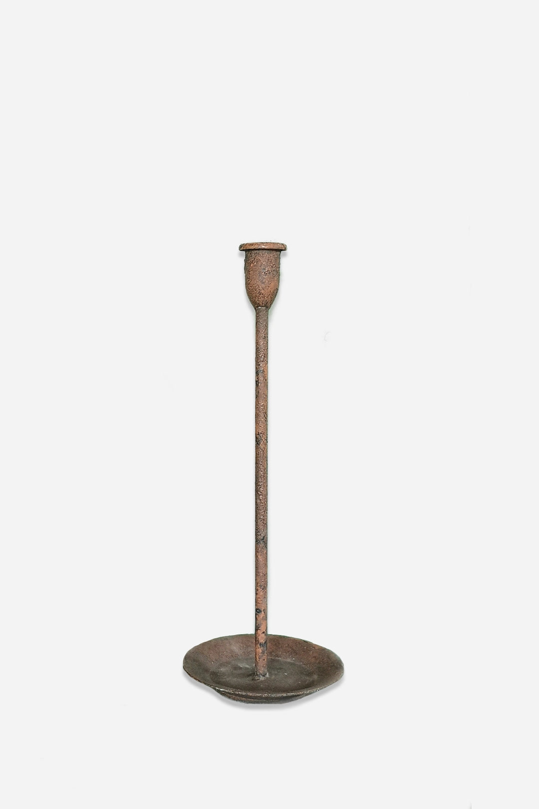Lg Simple Candle Holder Vintage Rust 10x30cm