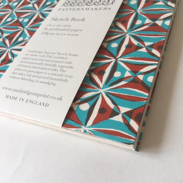 Softback Sketchbook Kaleidoscope Turquoise and Brown
