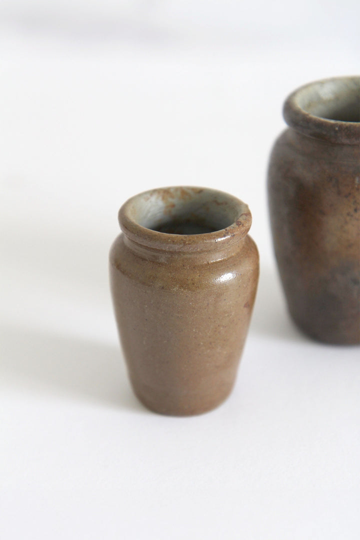 Vintage Dark Saltglaze Cream Pot / Sml