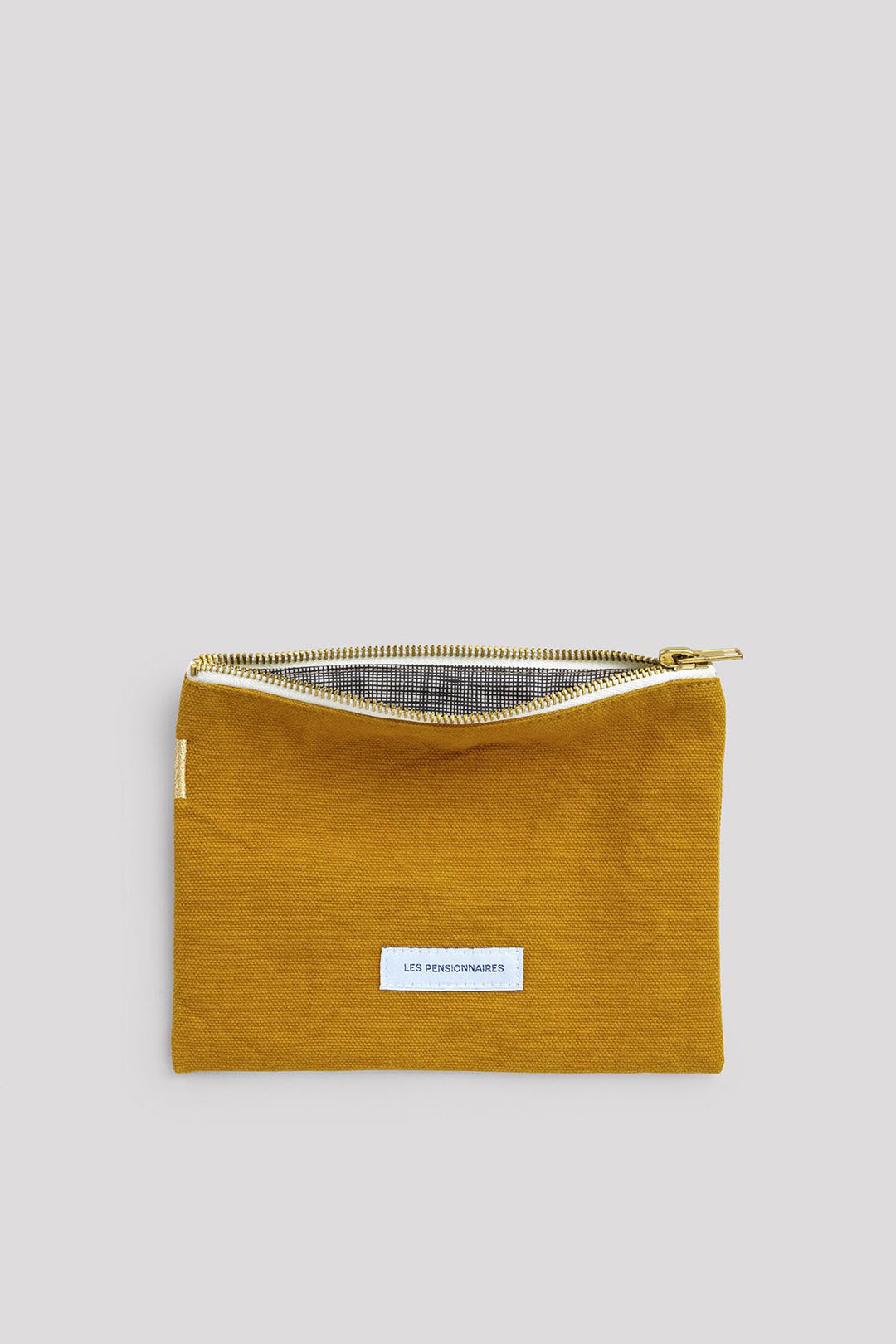 les pensionaires saffron yellow make up pouch