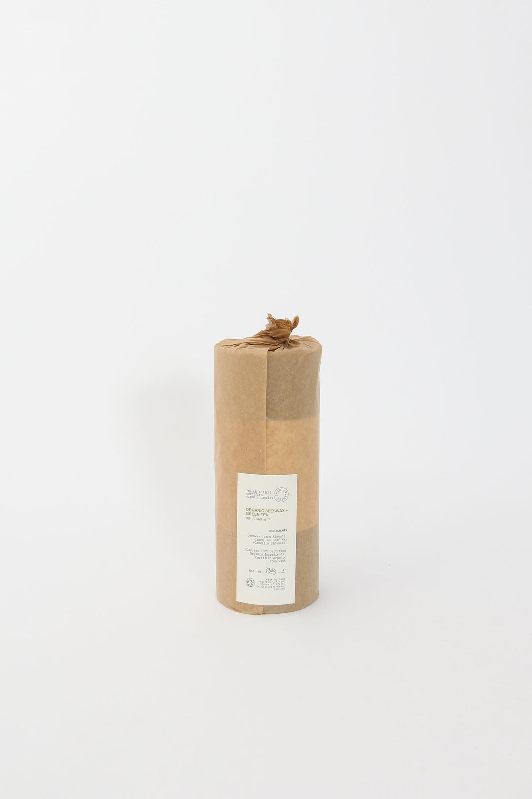 Organic Beeswax Pillar 14 x 6.25cm / Green Tea