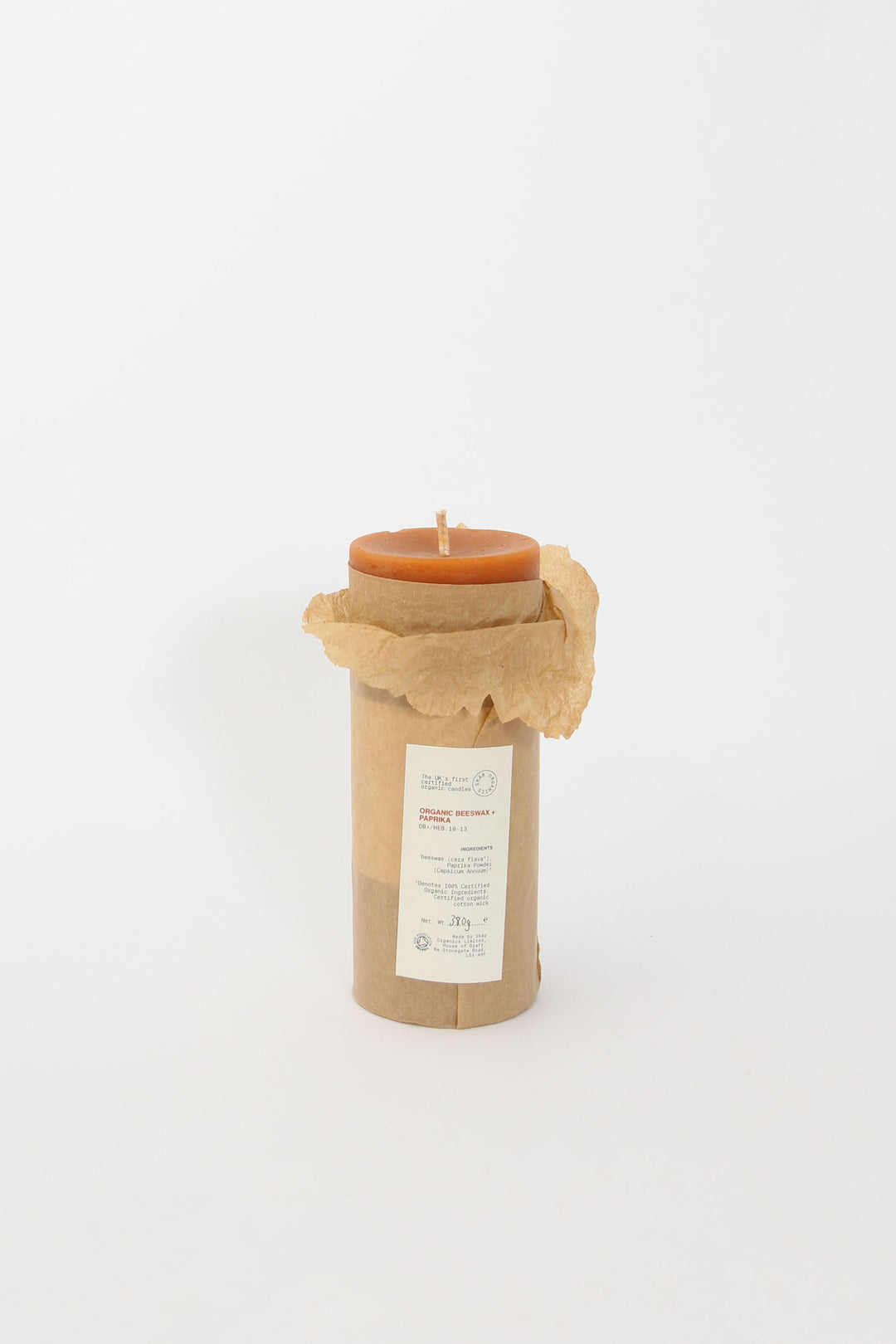 Organic Beeswax Pillar 14 x 6.25cm / Paprika
