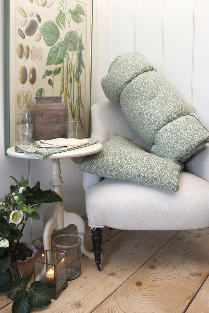 Sofie Green Floral Mattress Cushion