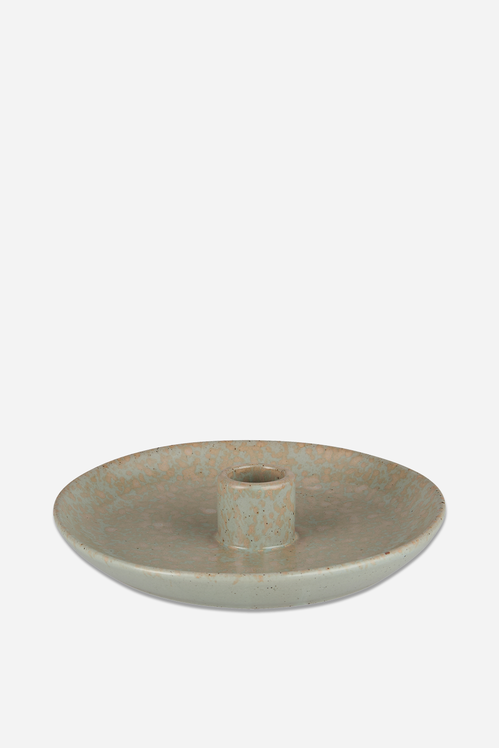 Dappled Ceramic Candle Holder / Green