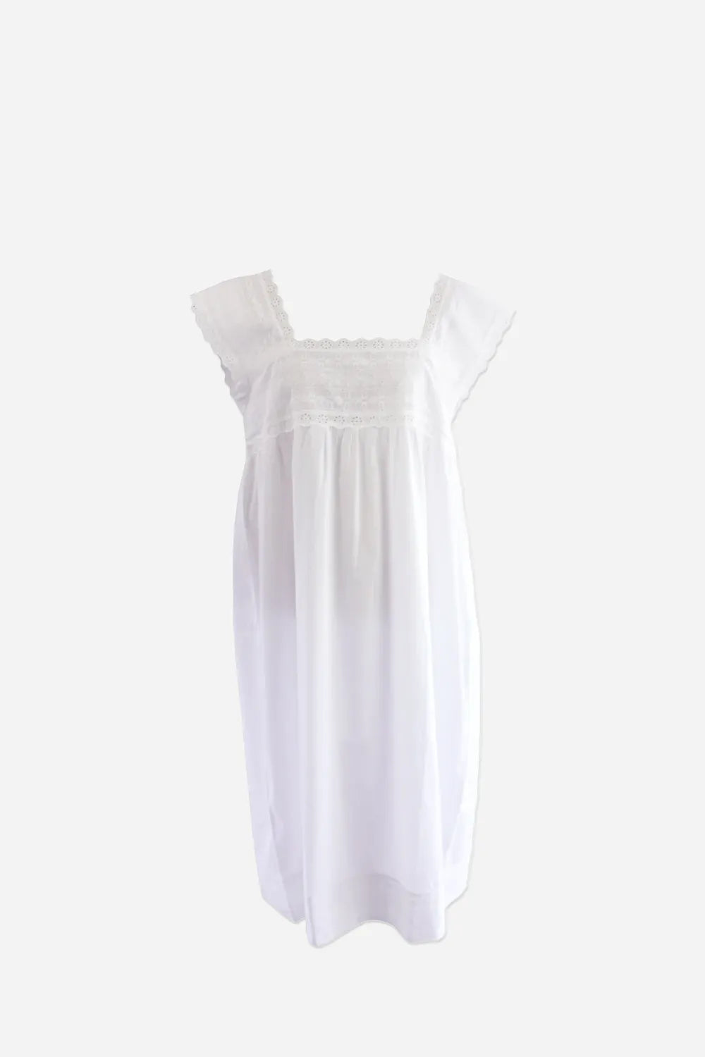 Pearl / Cap sleeved Women's Nightdress / Square neckline