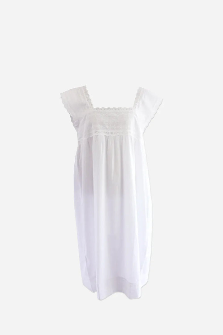 Pearl / Cap sleeved Women's Nightdress / Square neckline