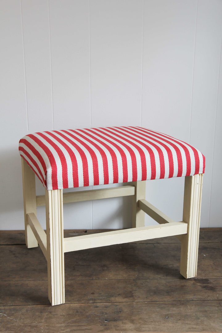 Square Stool Red Stripe