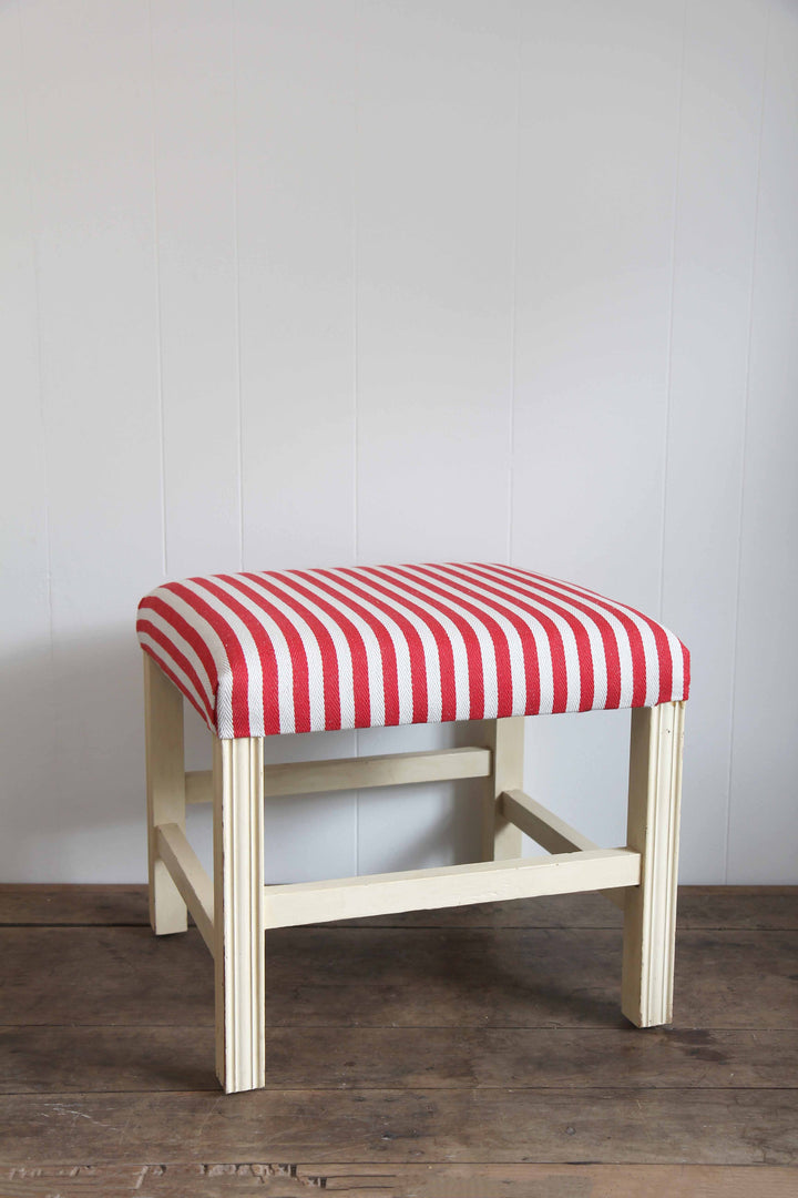 Square Stool Red Stripe