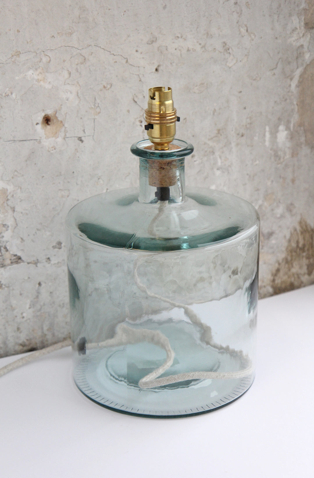 Squat Glass Bottle Light 32cm / Clear