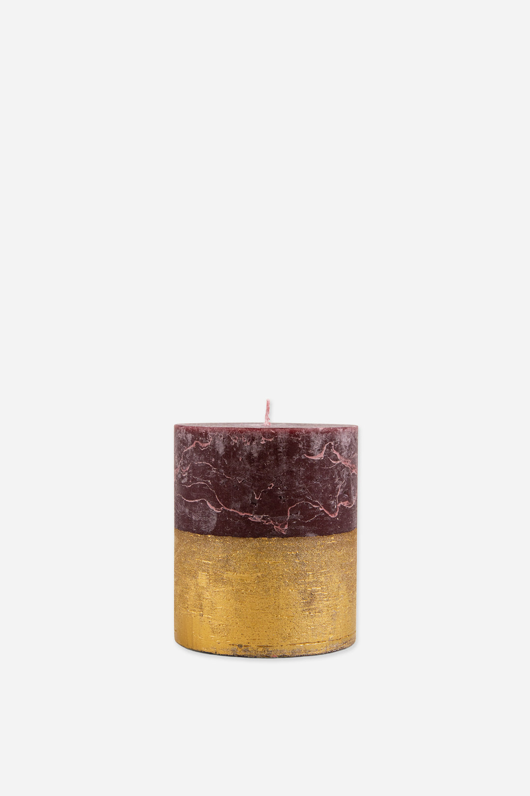 St Eval Gold Half Dipped Pillar Candle / Sacred Forest