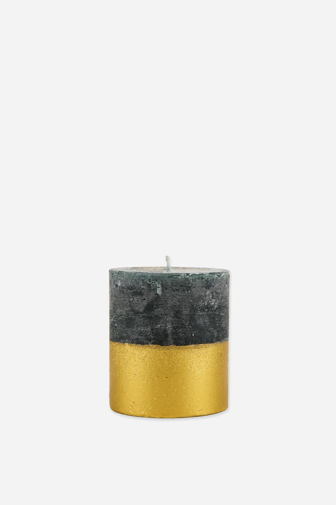 St Eval Gold Half Dipped Pillar Candle / Winter Thyme