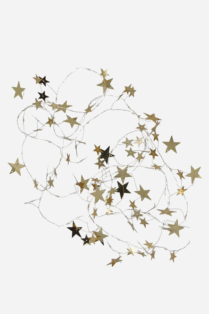 Gold Metal Stars Lights Garland / 3m