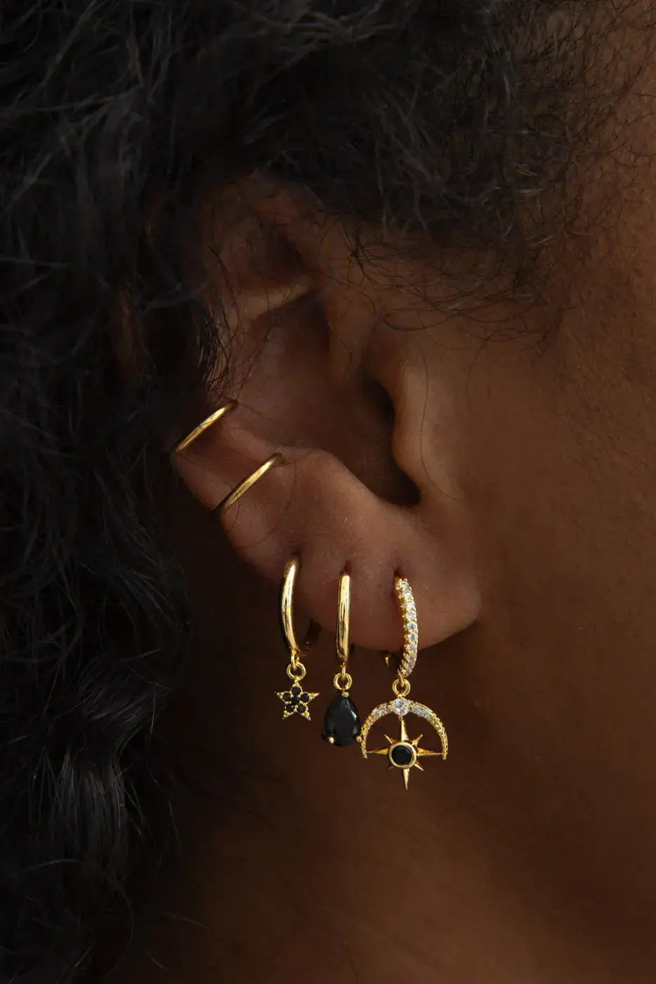 Elvira - Crystal Star Hoop Earrings