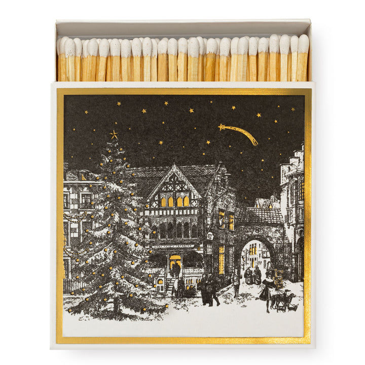 luxury matches featuring a starry night christmas scene