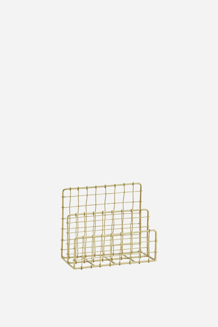 Iron Wire Letter Organiser 17x8x14 Cm / Ant Brass