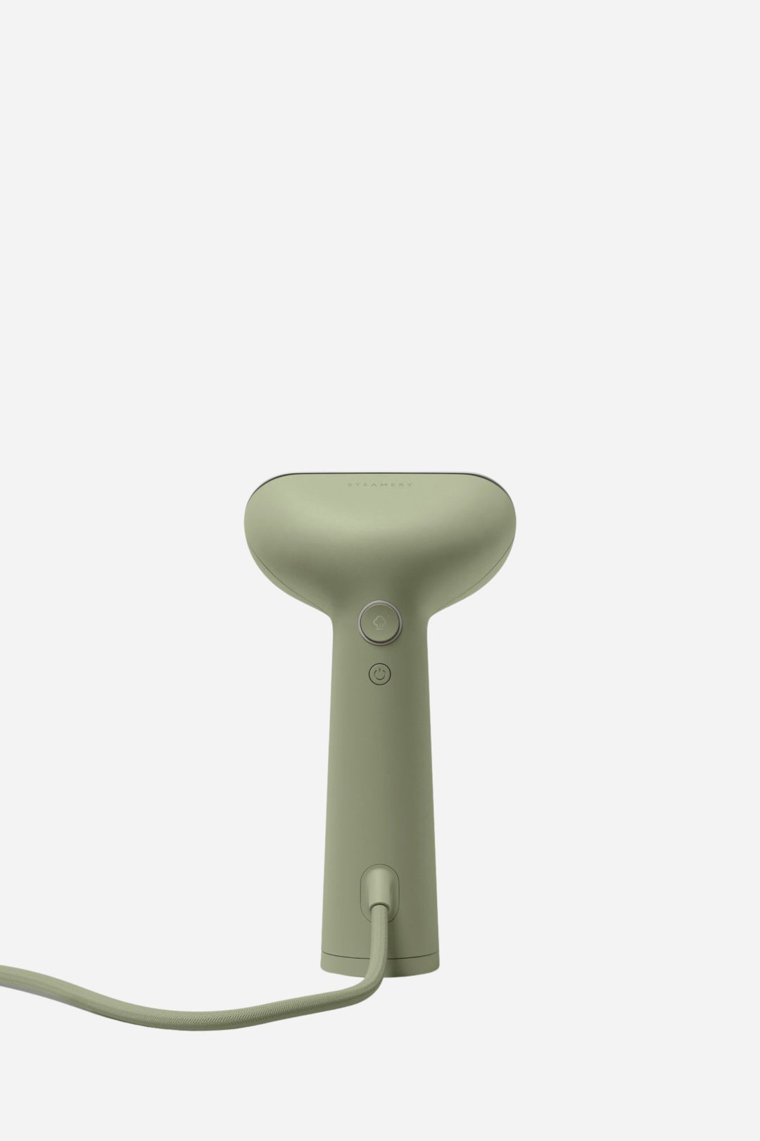 green hand held steamer