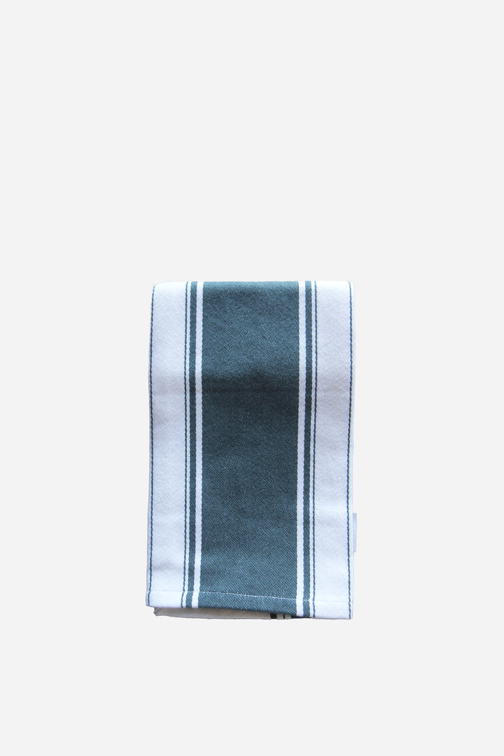 Cotton Striped Tea Towel / Ink Blue