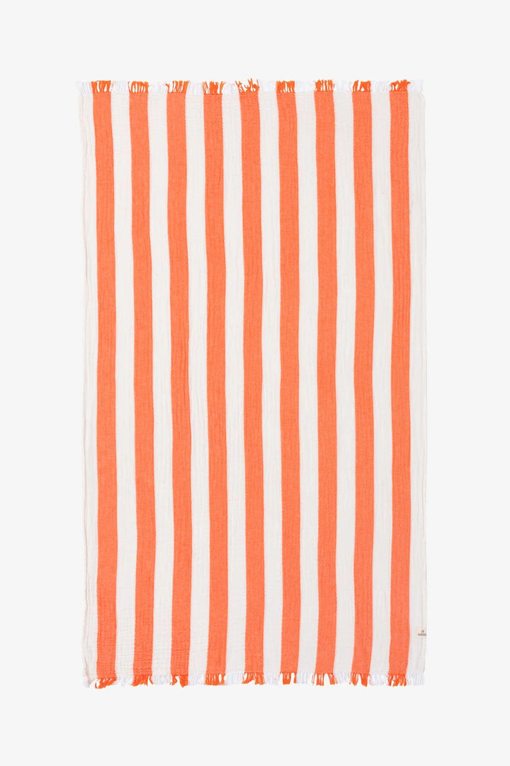 Striped Gauze Pestemal / Coral