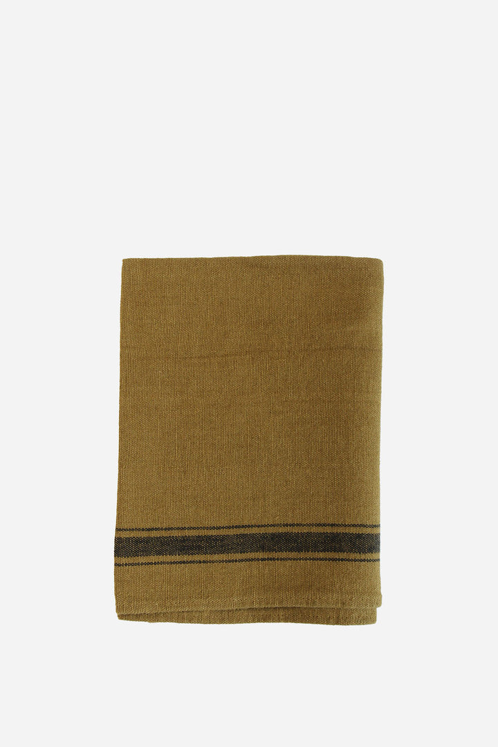 Striped Linen T-Towel / Olive