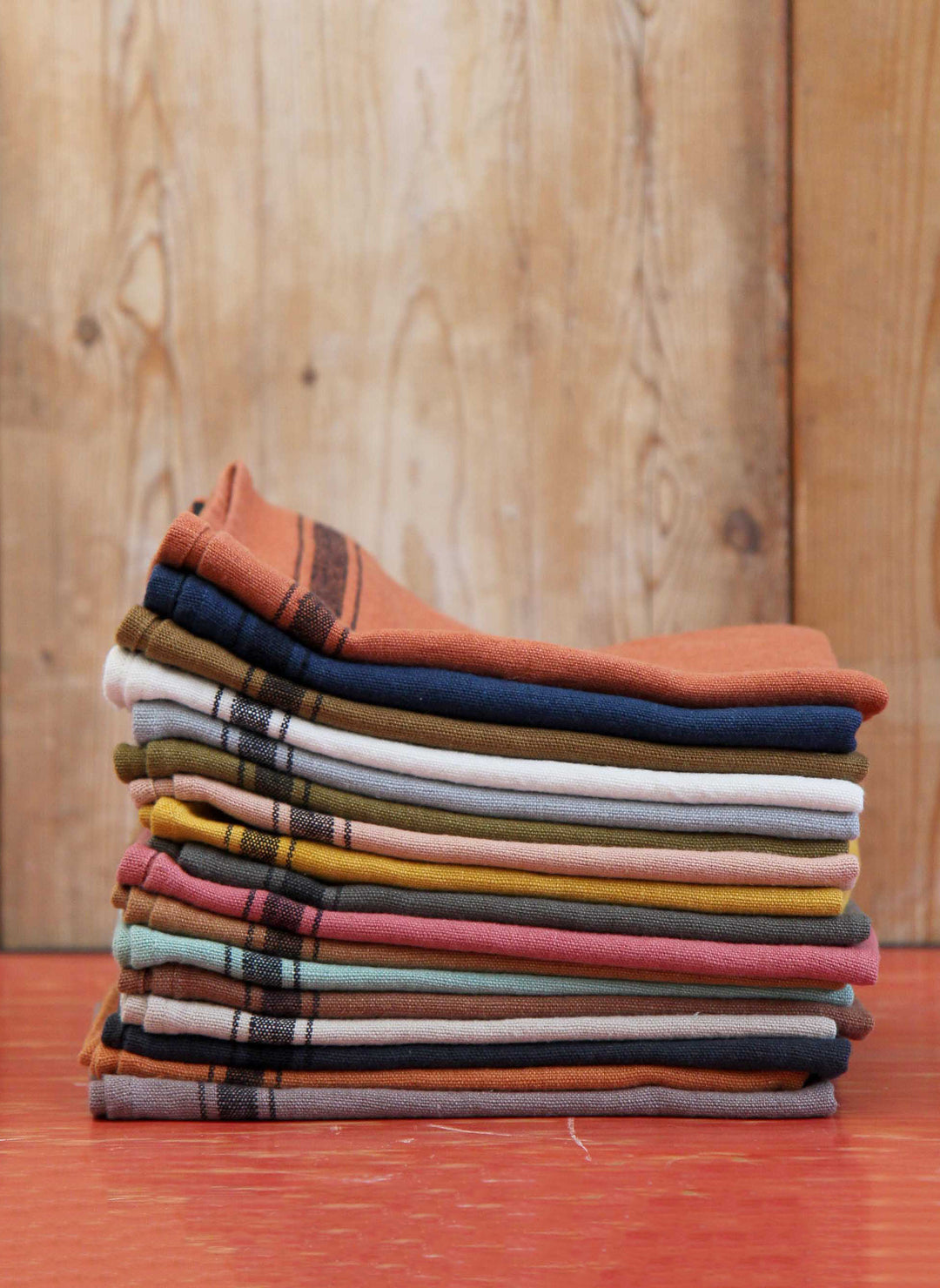 Striped Linen T-Towel / Khaki