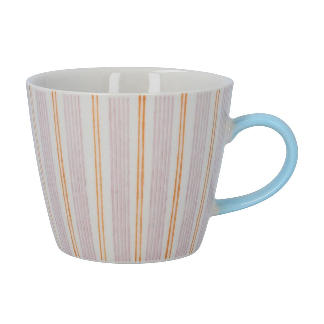 Mauve Stripy Stoneware Mug