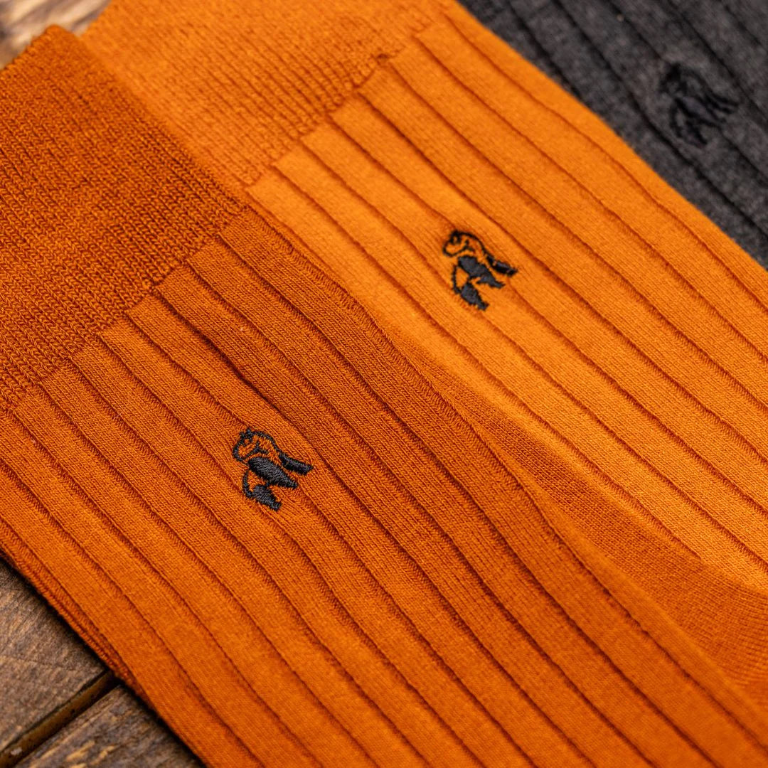 Ribbed Bamboo Socks / Burnt Orange