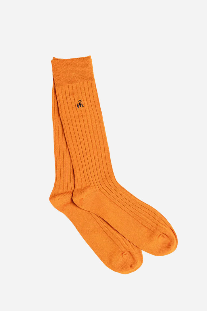 Ribbed Bamboo Socks / Burnt Orange