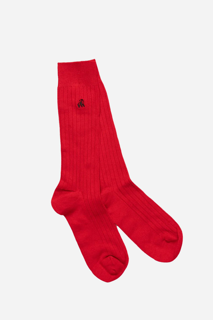 Ribbed Bamboo Socks / Red