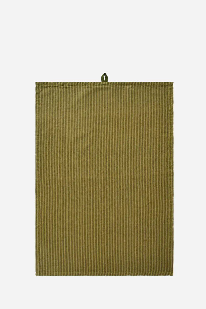 Tea Towel Daniella Green / Dark Green Stripes