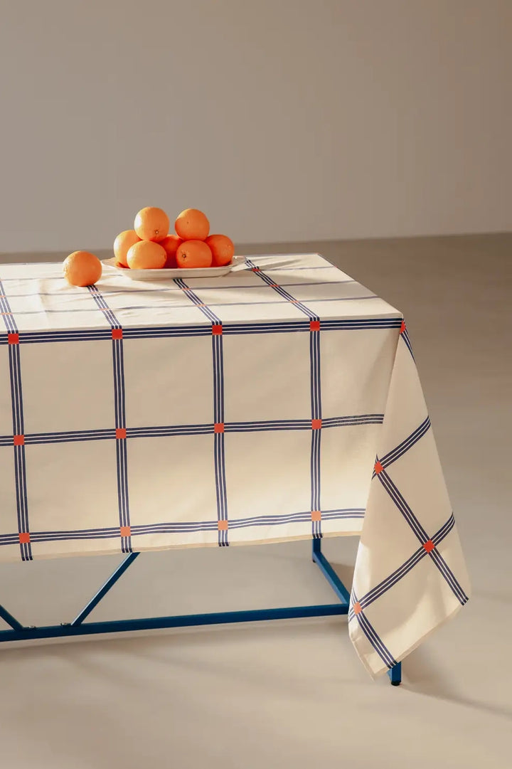 Tablecloth 150x250 / Large Blue Grid