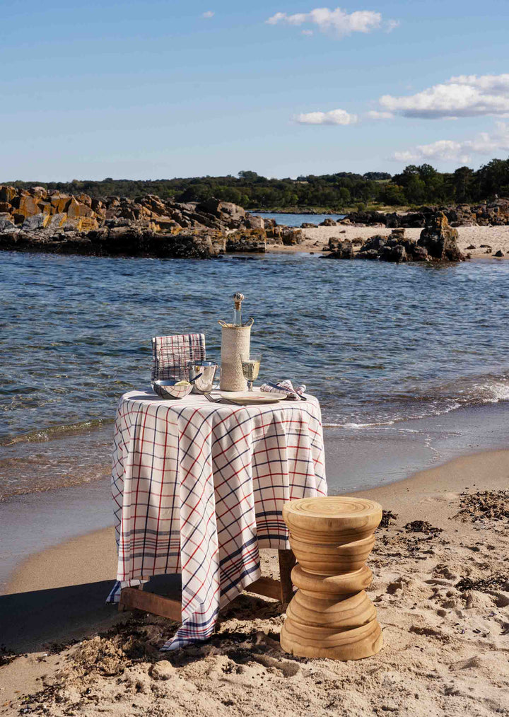 Checked Tablecloth 150cm Sq / White Blue Red