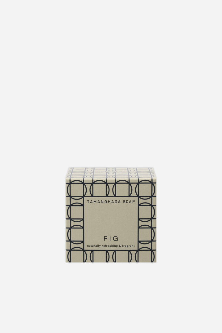 Tamanohada soap packaging with 'Fig' fragrance on a white background