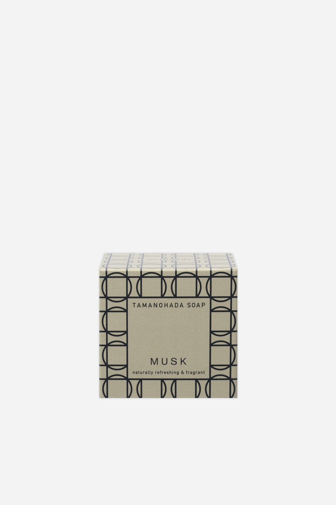 Tamanohada Musk soap bar packaging on a white background