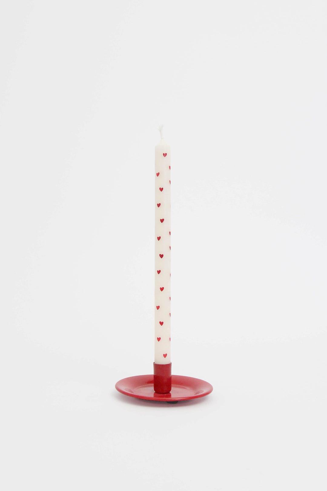 Taper Candle / Red Hearts