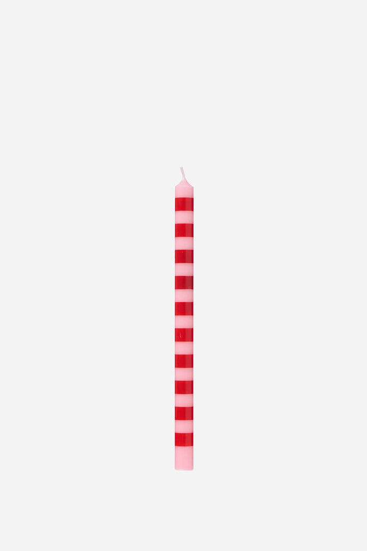 Taper Candle 1.3 Dia / Red-Pink Stripe
