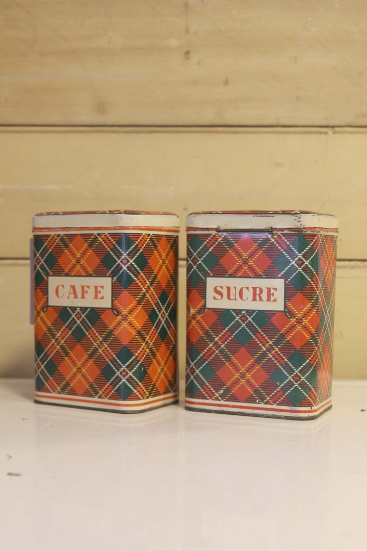 Tartan Storage Tins / Pair