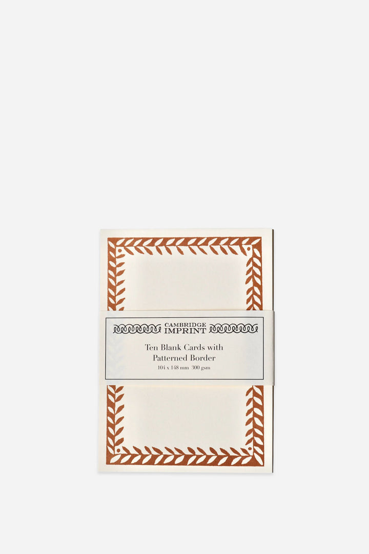 10 Postcards with Patterned Border in Cocoa