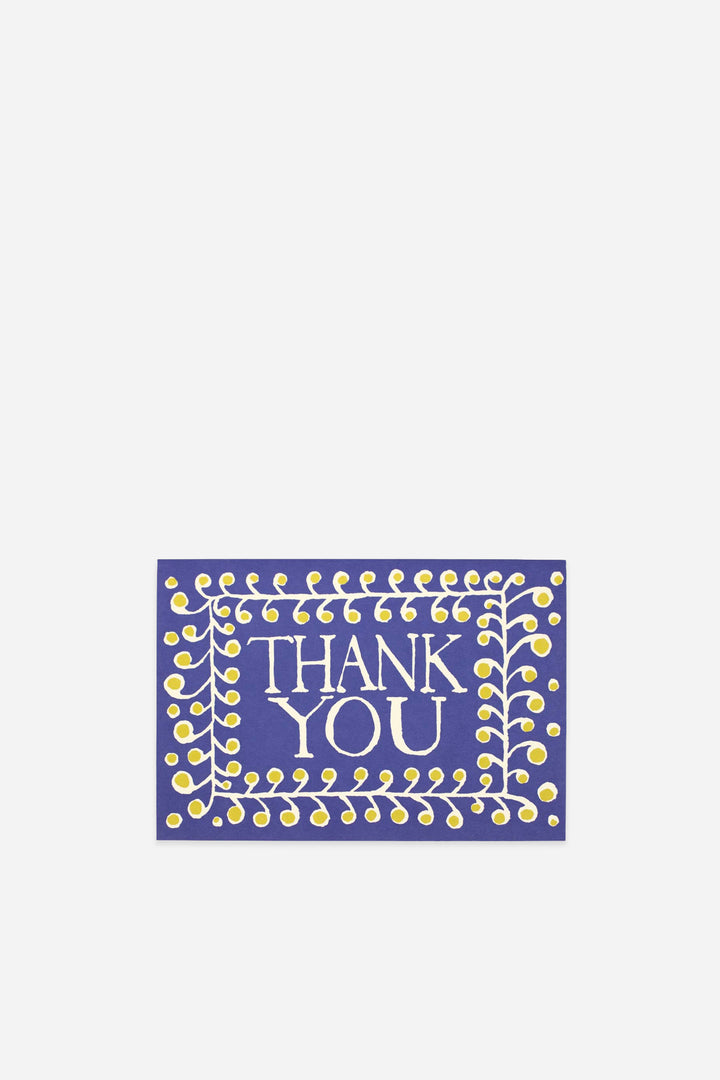 Card Thank You Pattern French Ultramarine and Yellow
