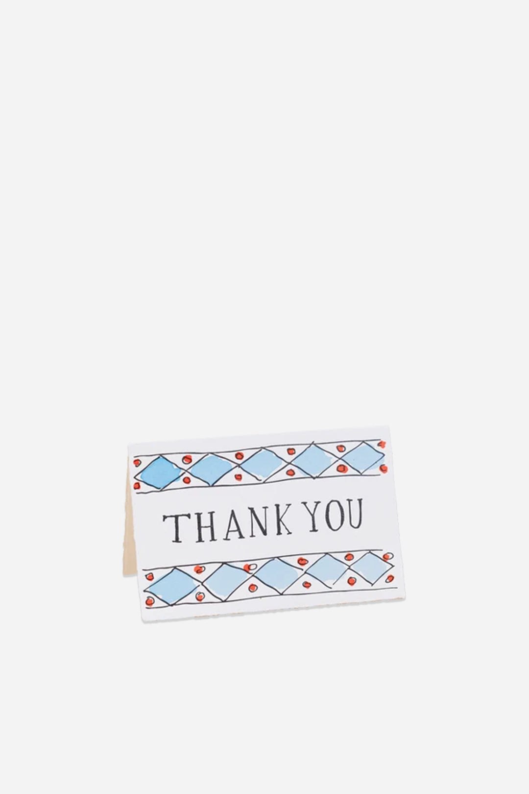 Thank You Harlequin Hand-Painted Card