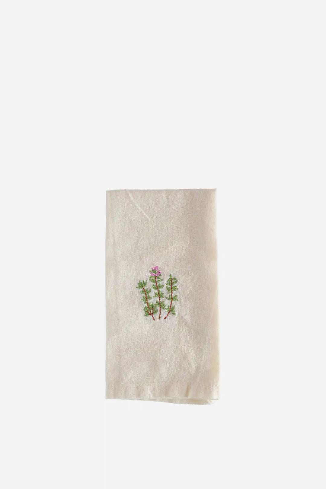 Fabric with floral embroidery on a white background