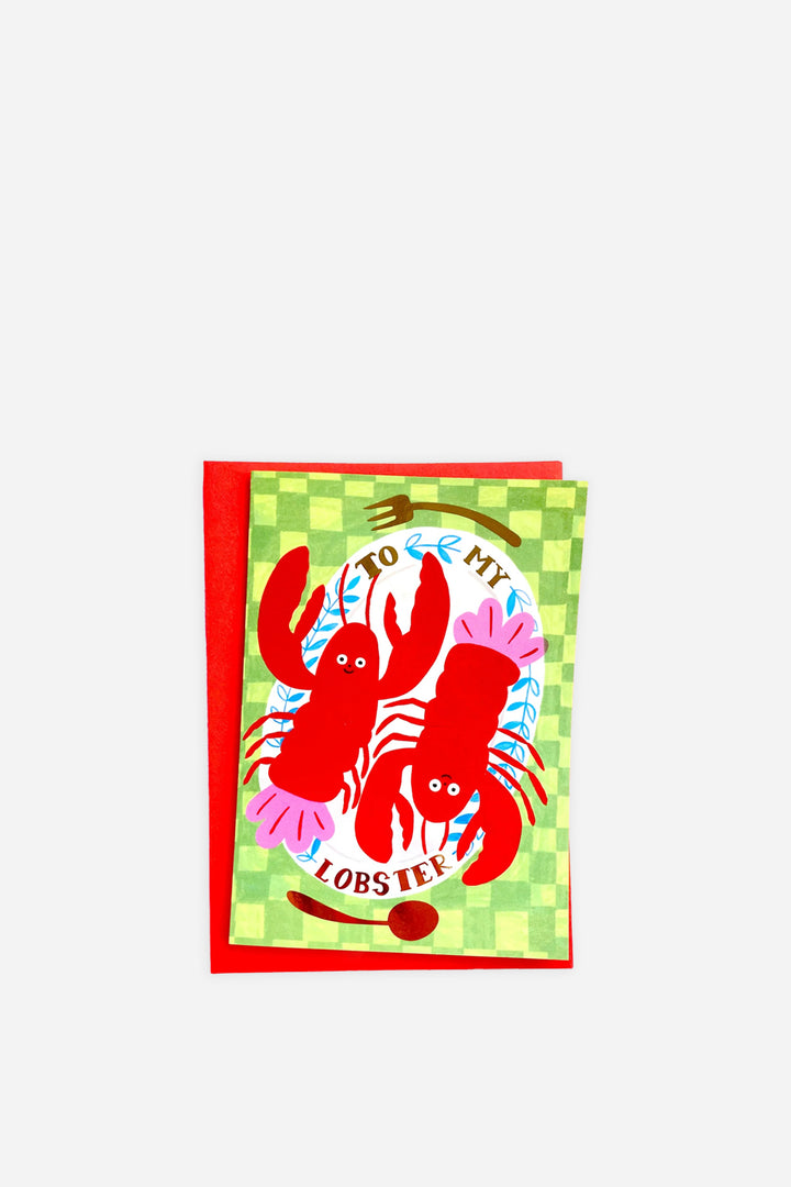 Valentines Lobster Card  / Gold Foiled