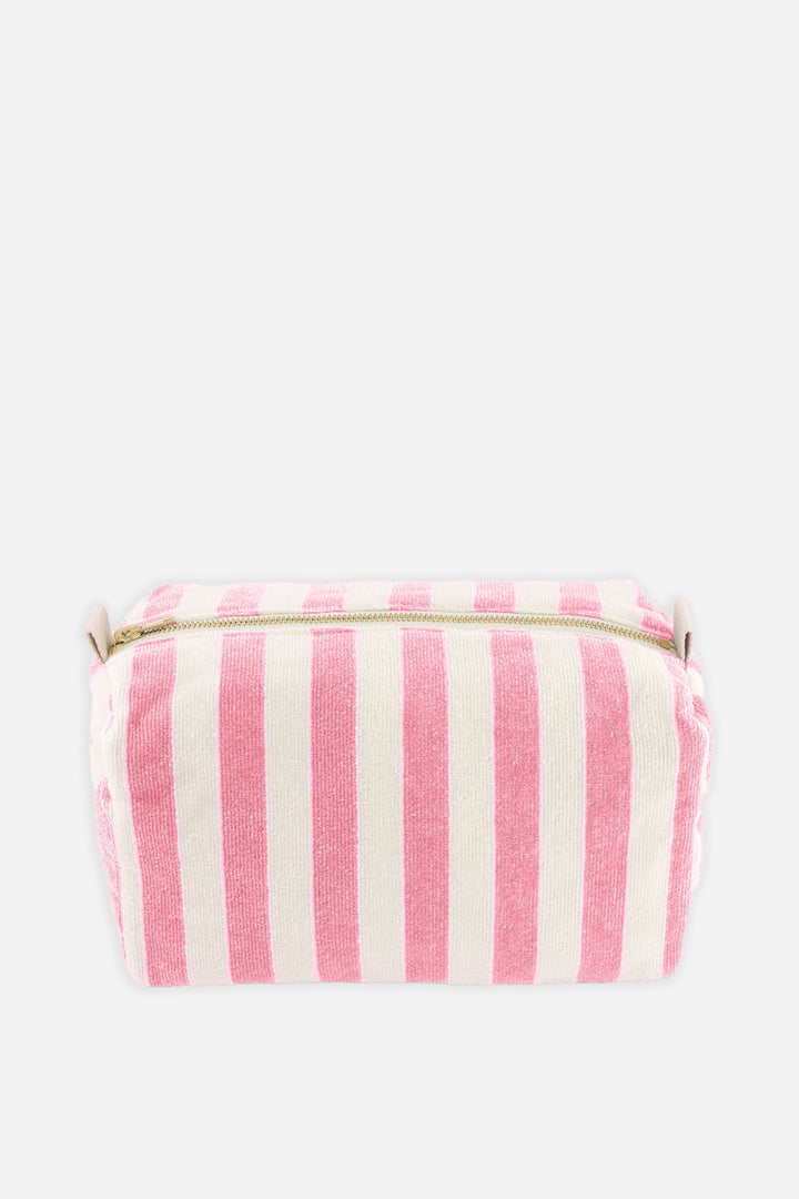 Toiletries Stripe Wash Bag / Strawberry