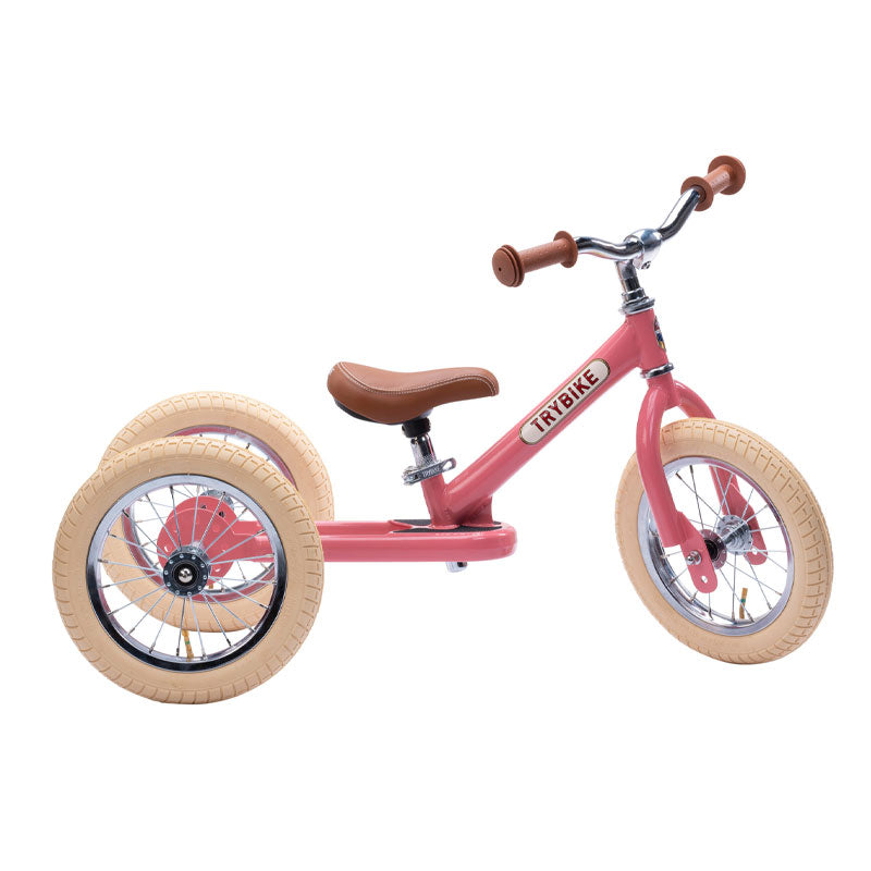 Trybike Matte 2 in 1 Balance Trike / Vintage Pink