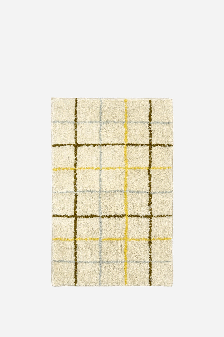 Checked Tufted Bathmat 60x90cm / Yellow Brown Lt.Grey