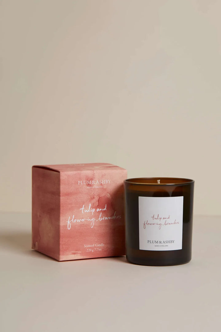 Tulip & Flowering Branches Candle