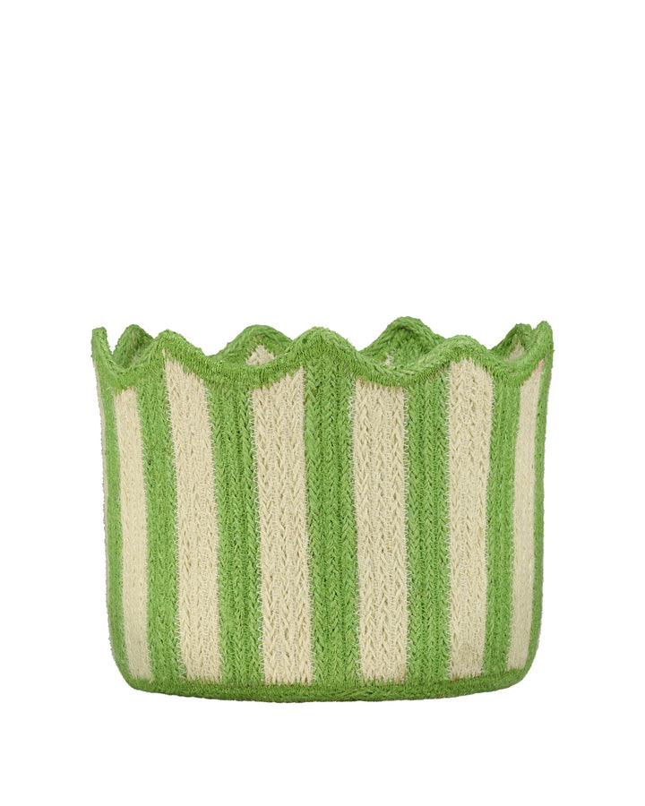 Jute Tulip Storage Basket / Jade Green - Domestic Science Home